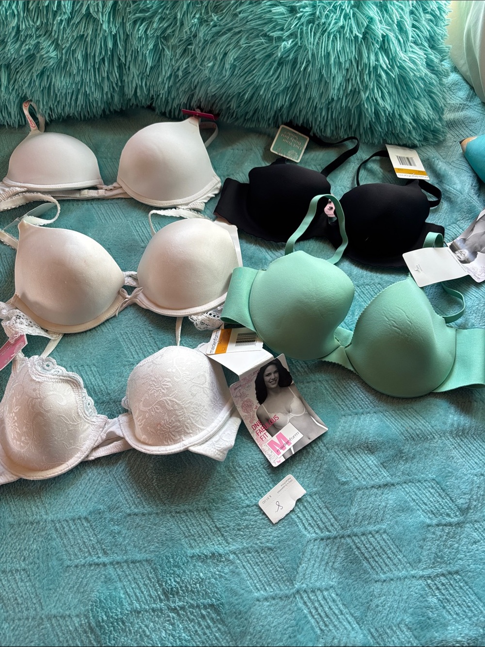 Maidenform Bras - White, Black, Mint Green Mix